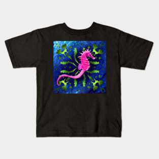 Pink Seahorse in the Ocean Kids T-Shirt